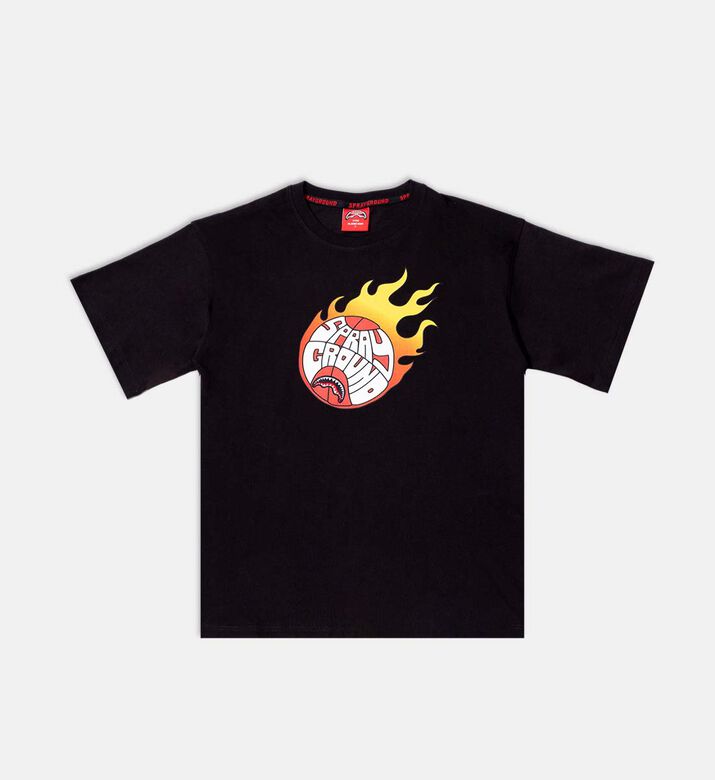 Basketball On Fire Cotton T-shirt