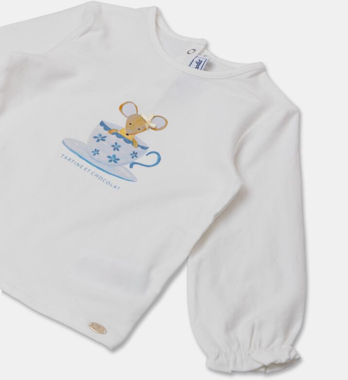 Tartine et Chocolat Long-sleeve-printed T-shirt, Beige, 36m, Packshot View