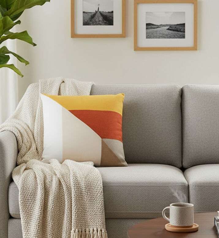 Home Deco and More Helios Knife Edge Printed Cushion, Packshot View