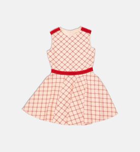 La Mia Bambina All-over Logo-print Flared Dress, Pink, 10y, Packshot View