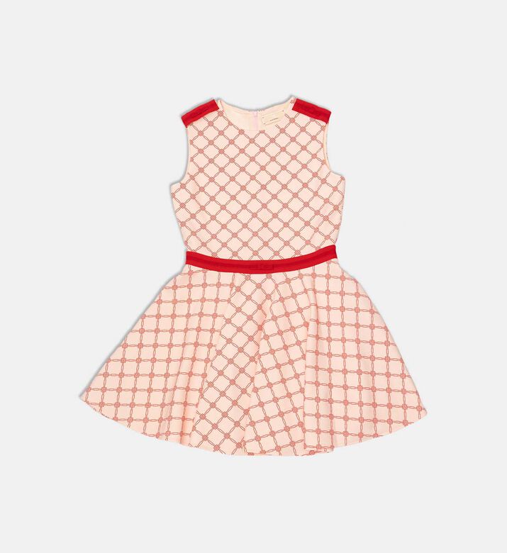 La Mia Bambina All-over Logo-print Flared Dress, Pink, 10y, Packshot View