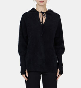 كنزة محبوكة بغطاء رأس