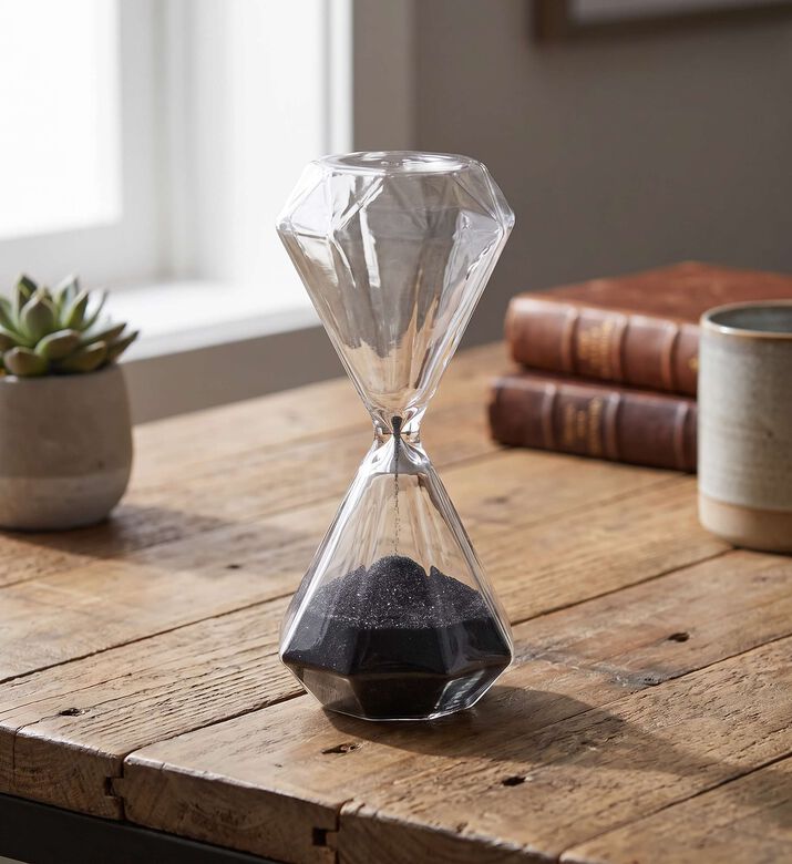 Bitossi Clessidra Mini Black Sand Hourglass, Model View