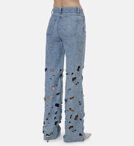 Alice and Olivia Cut-out Detail Button Closure Denim Pants, Model View