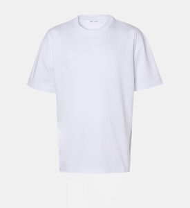 تيشيرت قطني بياقة دائرية وأكمام قصيرة وقصة عادية