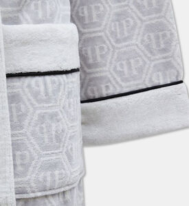 Philip Plein Logo-print Hooded Bath Robe, White, L-xl, Packshot View
