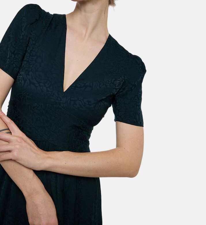 The Kooples Abstract-print High-waist Midi Dress, Model View