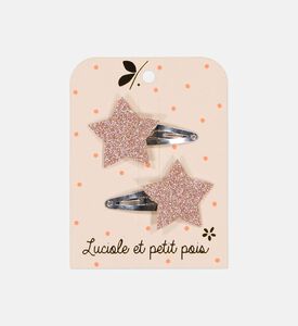 Glitter Embellished Star Hair Clip 2-piece Set