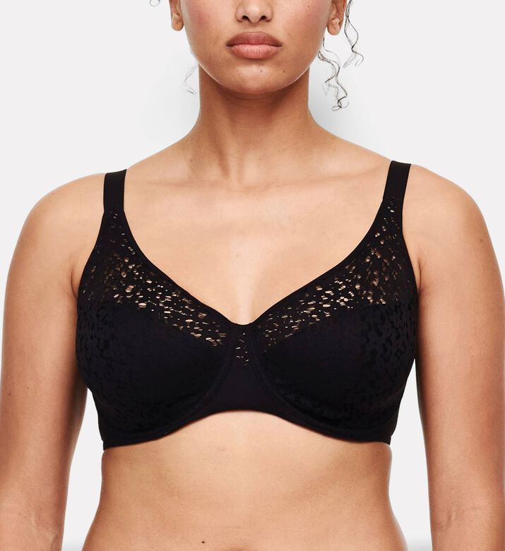 Chantelle Norah Comfort Underwire Bra, Black, 100, E, Model View