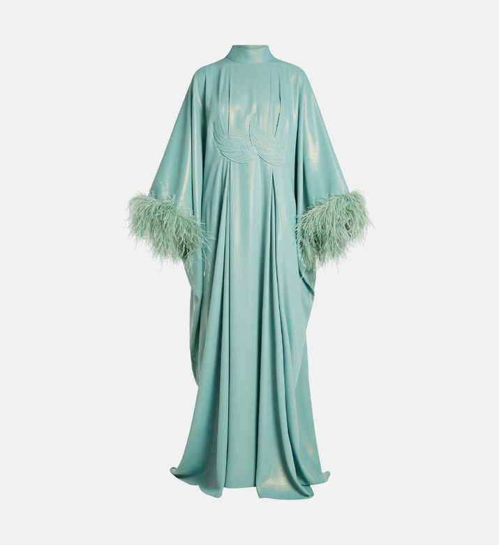 Fatma Feather-trimmed Kaftan