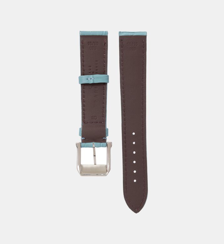 Camille Fournet Satinated Square Scale Watch Strap, Blue, Packshot View