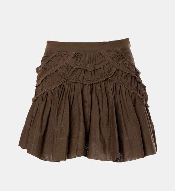 Ruffled Flared Mini Skirt