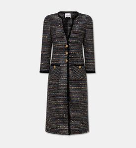Edward Achour Paris Tweed Embellished Long Coat, Packshot View