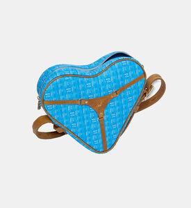 Manc Regina Monogram Heart-shaped Bag, Blue, Packshot View
