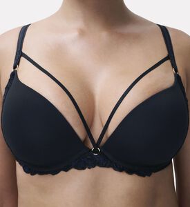 Chantelle Strappy Lace Push-up Bra, Black, 90, E, Model View