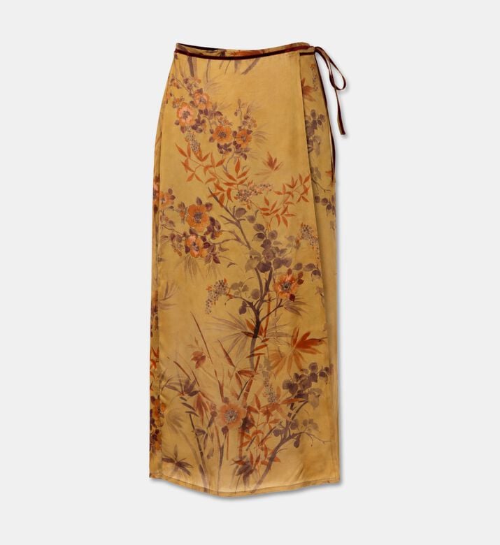 Forte-Forte Floral Satin Wrap Skirt, Packshot View