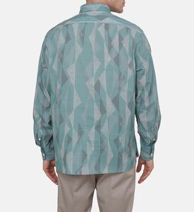 قميص قطن ضيق طويل الأكمام