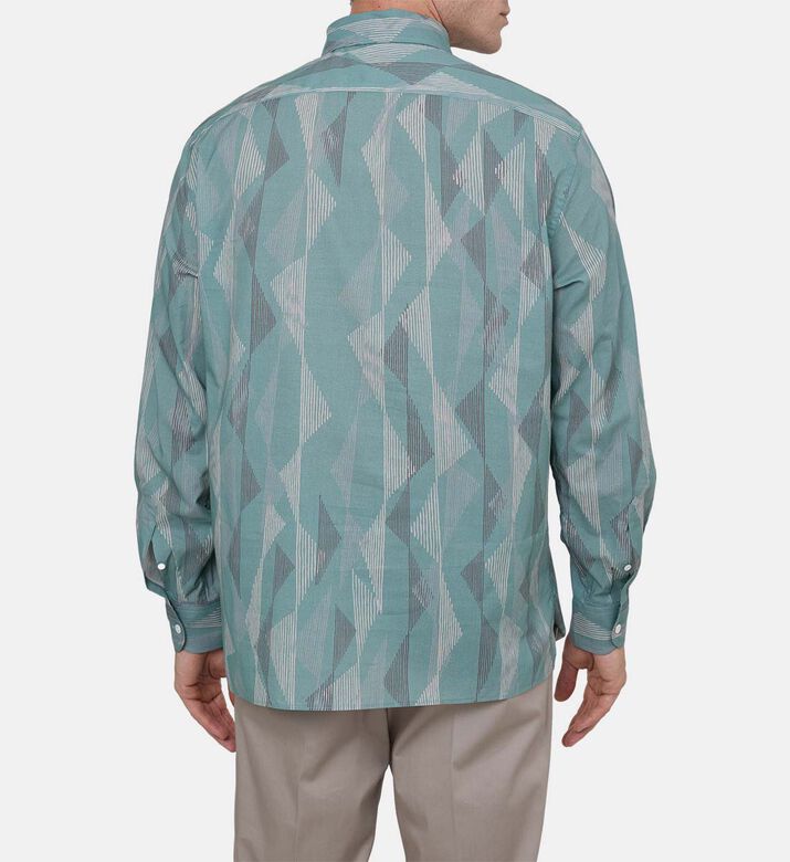 قميص قطن ضيق طويل الأكمام