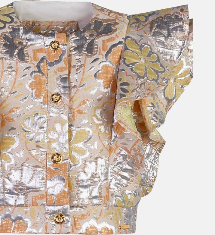 بلوزة بدون أكمام بطبقات مكشكشة