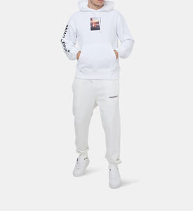 سترة قطنية بغطاء رأس بطبعة غرافيك