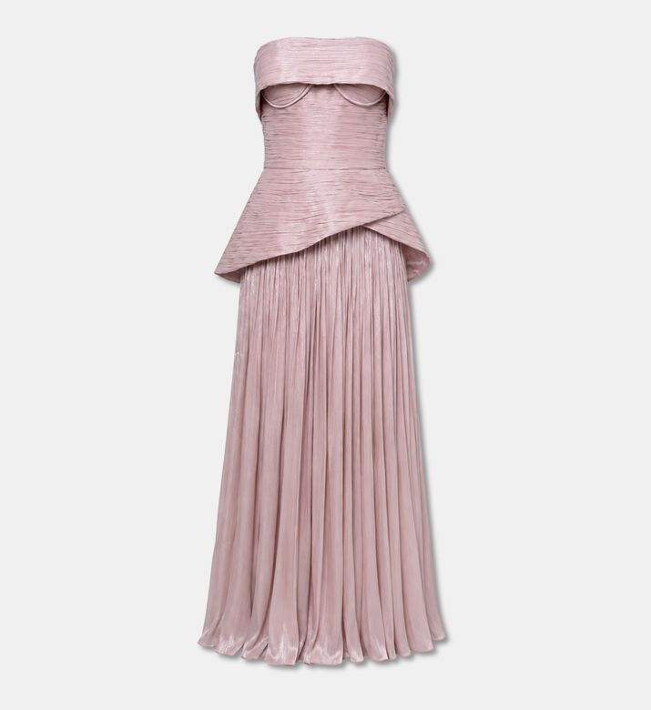 AAVVA Pleated Peplum Bandeau Gown, Packshot View