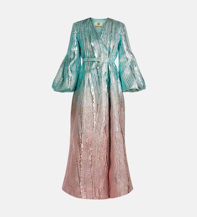 Rania Brocade V-neck Dress
