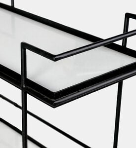 Home Deco and More Jitsu Wheeled Iron Marble Bar Trolley, Packshot View Home Deco and More Jitsu Wheeled Iron Marble Bar Trolley, Packshot View