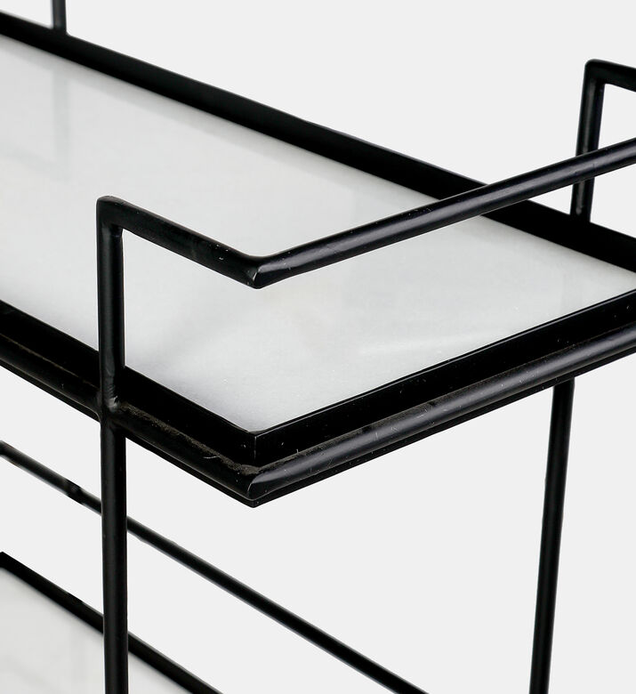 Home Deco and More Jitsu Wheeled Iron Marble Bar Trolley, Packshot View Home Deco and More Jitsu Wheeled Iron Marble Bar Trolley, Packshot View