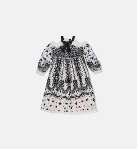 Embroidered Tulle Tiered Dress