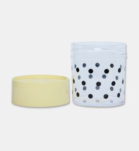 Miss Etoile Plastic Dots Lidded Canister, Yellow, Packshot View
