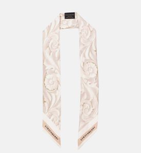 Strathberry Silk Skinny Floral-print Scarf, Beige, Packshot View