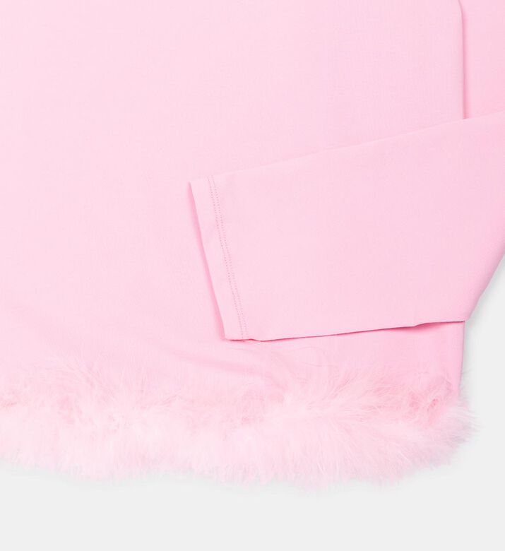 تي شيرت قطني مزين بالريش