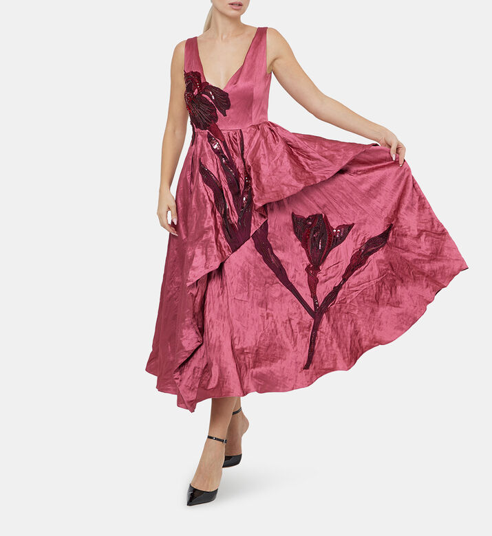 Sleeveless Asymmetrical Tiered Gown Sleeveless Asymmetrical Tiered Gown