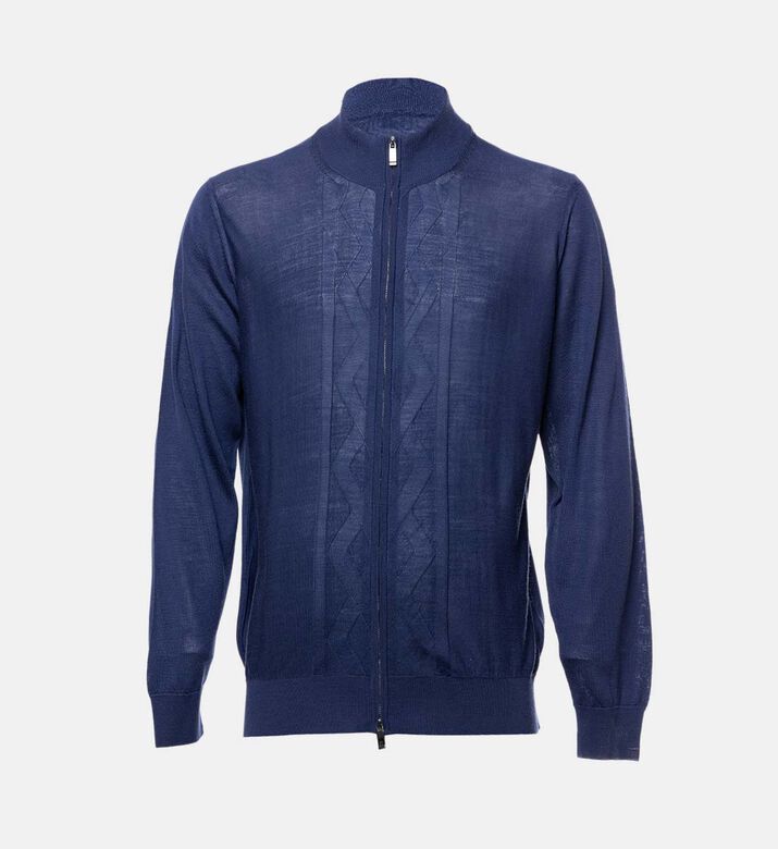 High-neck Long-sleeve Cardigan