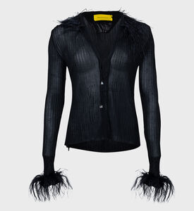 Feather Detailed Knitted Cardigan