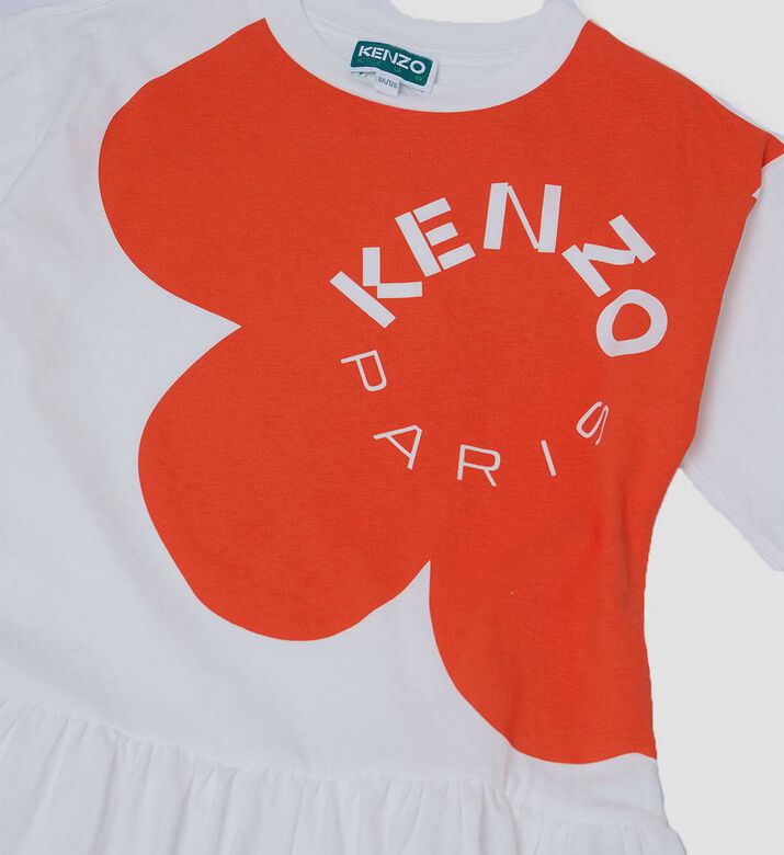 Logo Print Knit Cotton Dress