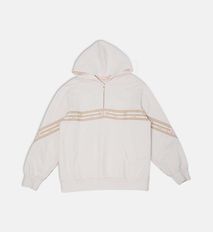 سويت شيرت بغطاء رأس بطبعة شعار