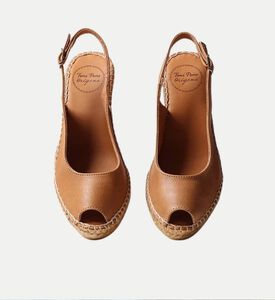 Toni Pons Croacia Leather Open-toe Mid-wedge Espadrille, Light-brown, Eu-40, Packshot View