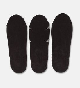 Emporio Armani Logo-print Low-cut 3-pack Socks Set, Black, L-xl, Packshot View