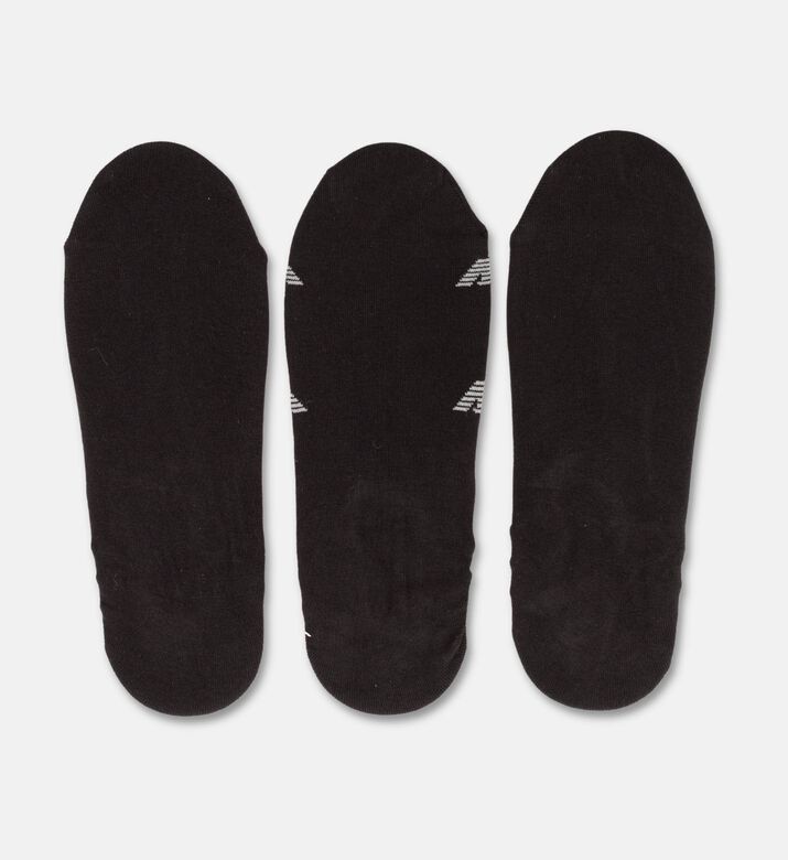 Emporio Armani Logo-print Low-cut 3-pack Socks Set, Black, L-xl, Packshot View