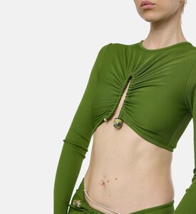 Ribbed Cut-out Crop Top