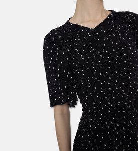Isabel Marant Ruched Polka-dot Short-sleeve Top, Model View
