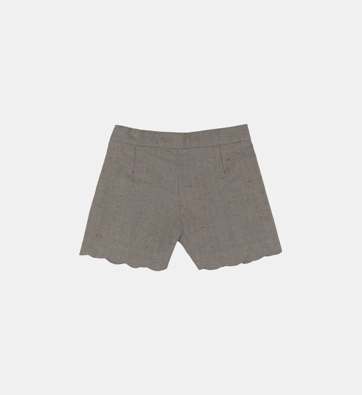 Caissy Wavy Trim Linen Shorts