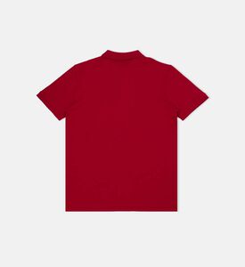 قميص بولو بشعار قطن بنسيج متشابك