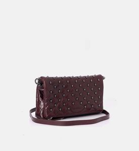 The Kooples All-over Skull Studs Quilted Crossbody Bag, Burgundy, Packshot View