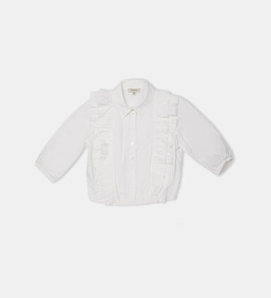 Cotton Ruffled Poplin Shirt