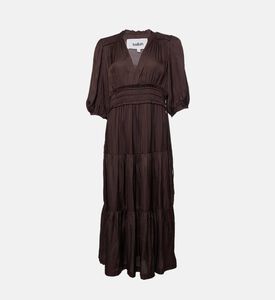 Ba and Sh Puffy Sleeve V-neck Flared Dress, Packshot View