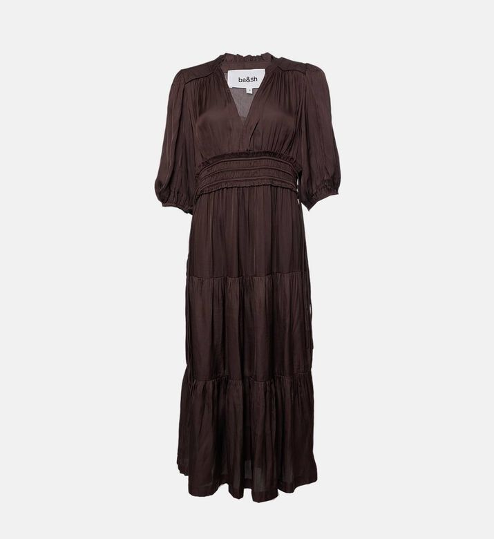 Ba and Sh Puffy Sleeve V-neck Flared Dress, Packshot View