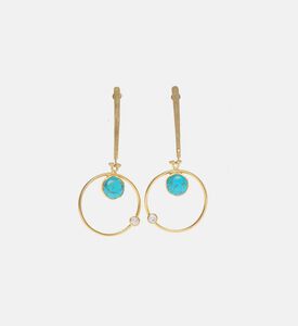 Long Round-shape Turquoise Earrings