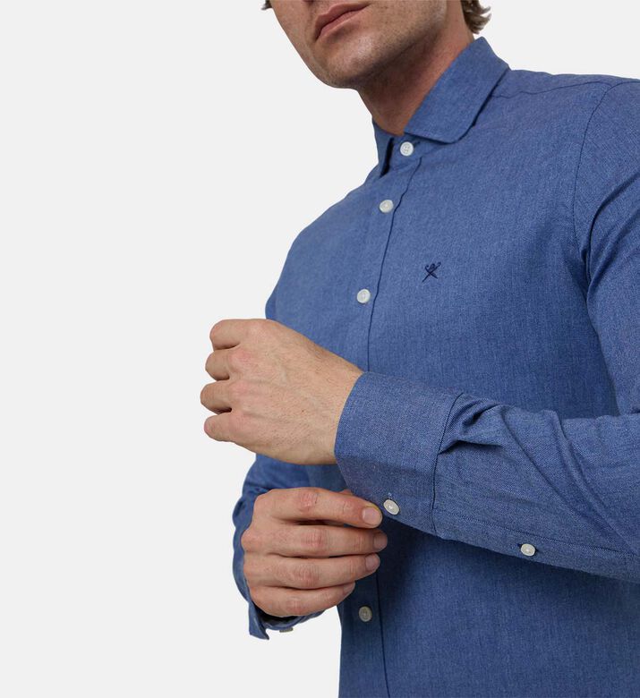 Hackett London Shirt Flannel, Blue, S, Model View